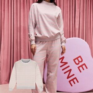 Parke darling stripe mockneck/boxer pant/hair accessories set